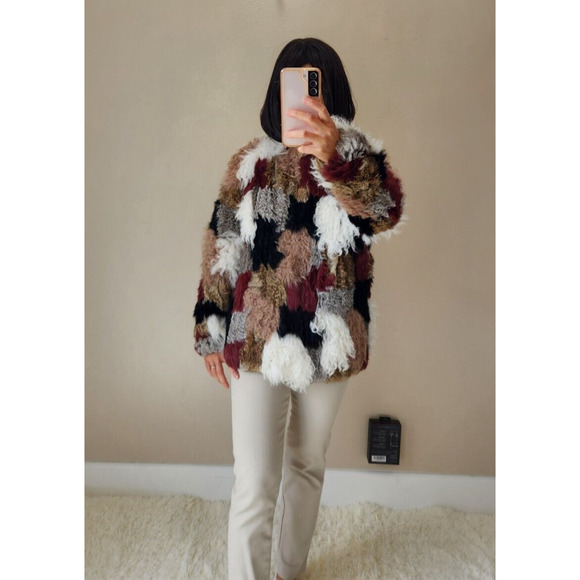 Ulla Johnson Iris Genuine Rabbit Fur Lamb Fur Jacket Coat Size P Rare #1N452 - Picture 3 of 12